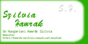 szilvia hamrak business card